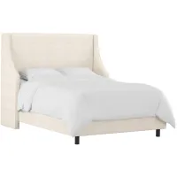 Cam Wingback Bed in Linen Talc by Skyline