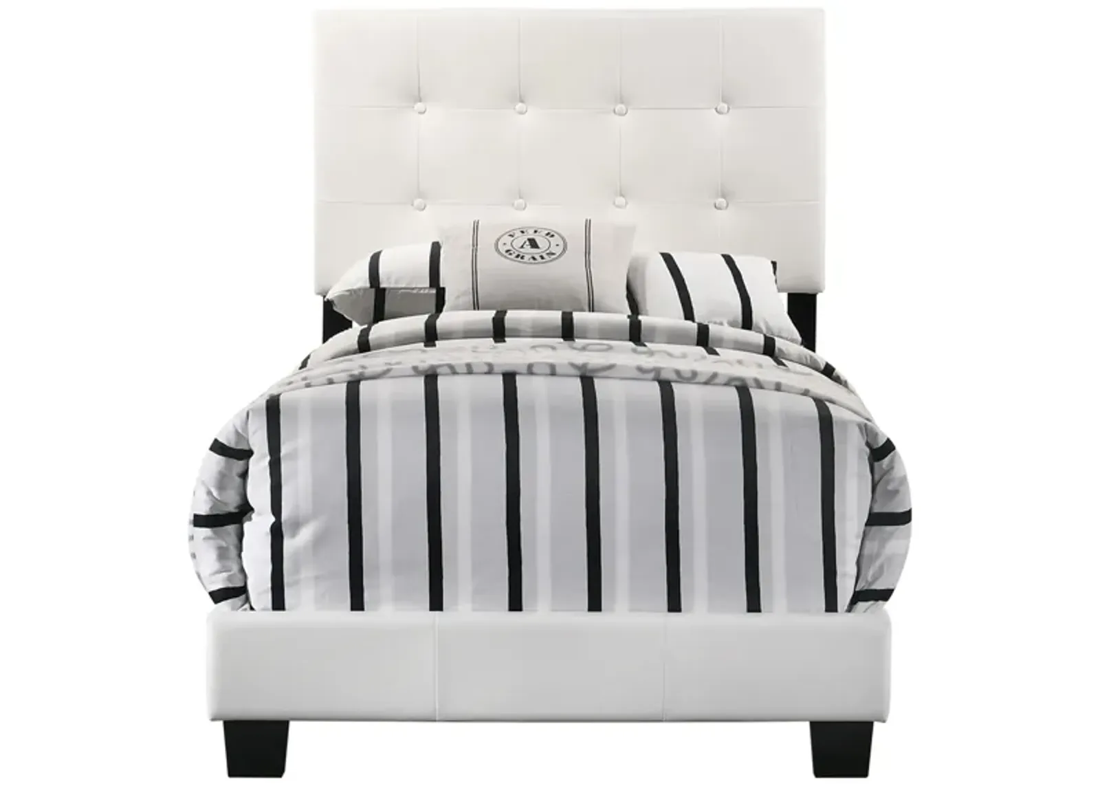 Caldwell Upholstered Panel Bed in White by Glory Furniture