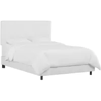 Valerie Upholstered Bed in Velvet White by Skyline