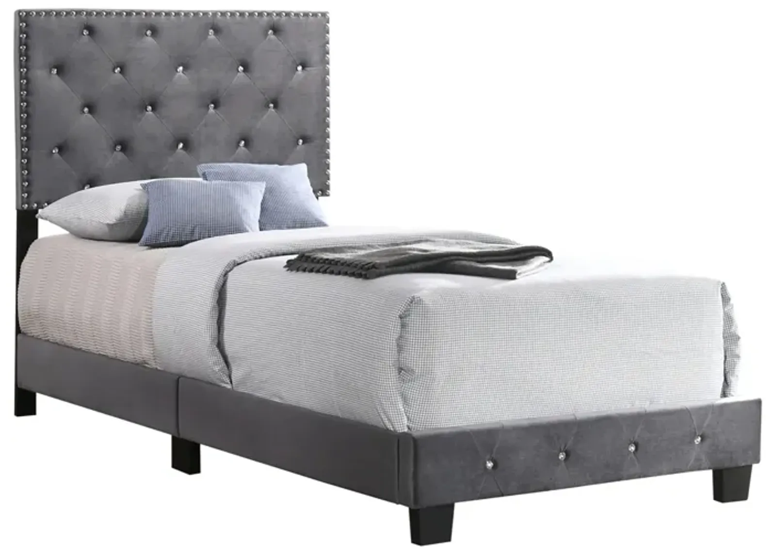 Suffolk Upholstered Panel Bed in Gray by Glory Furniture