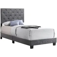 Suffolk Upholstered Panel Bed in Gray by Glory Furniture