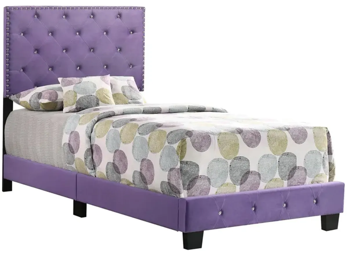 Suffolk Upholstered Panel Bed in Purple by Glory Furniture