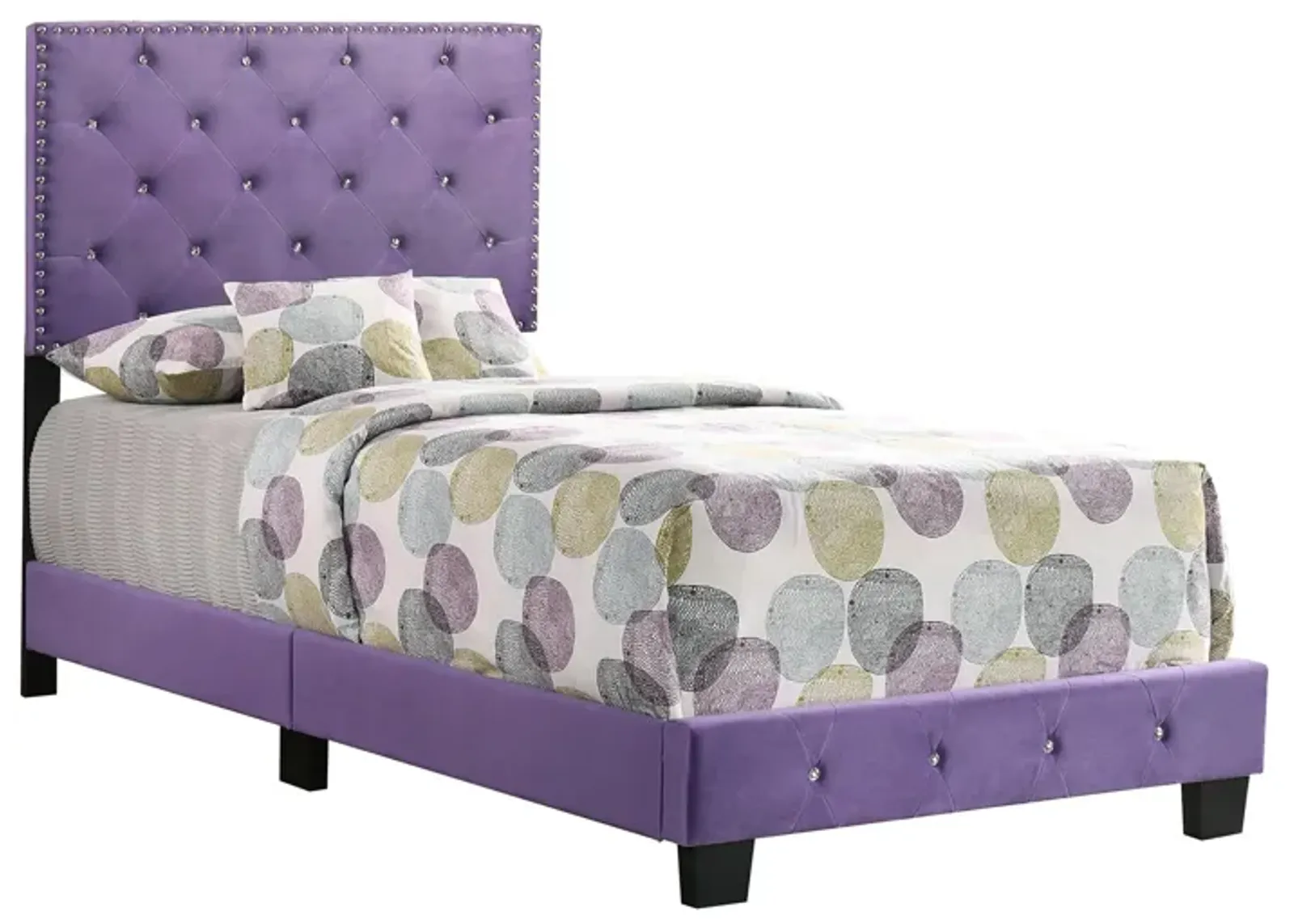 Suffolk Upholstered Panel Bed in Purple by Glory Furniture