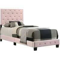 Suffolk Upholstered Panel Bed in Pink by Glory Furniture