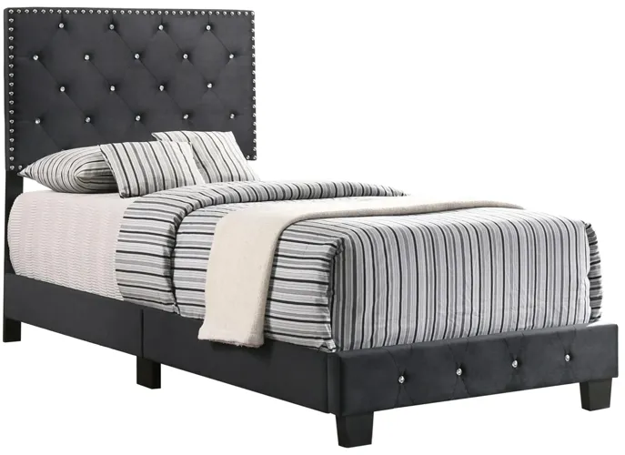 Suffolk Upholstered Panel Bed in Black by Glory Furniture