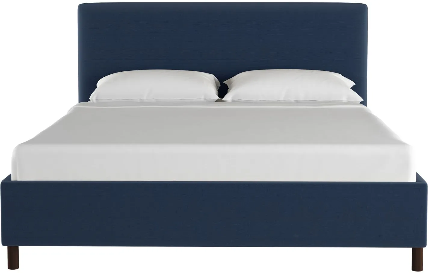 Valerie Platform Bed in Linen Navy by Skyline