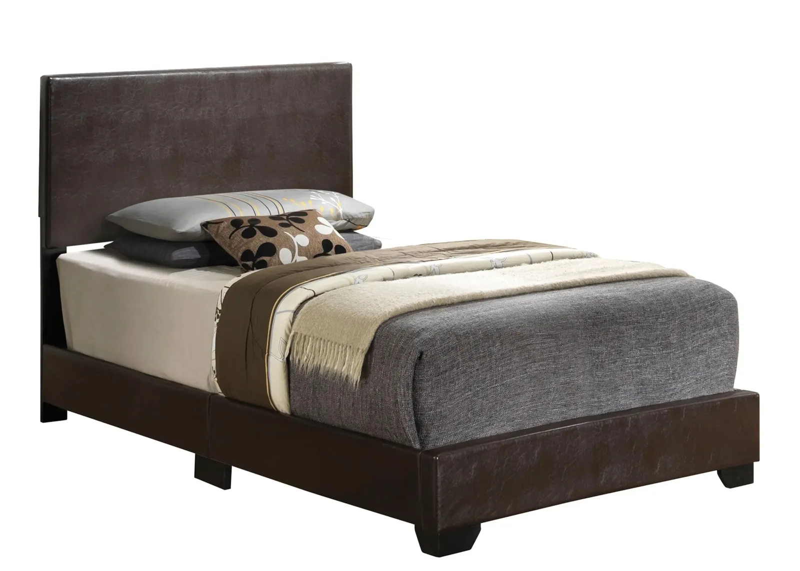 Aaron Upholstered Panel Bed in Cappuccino by Glory Furniture