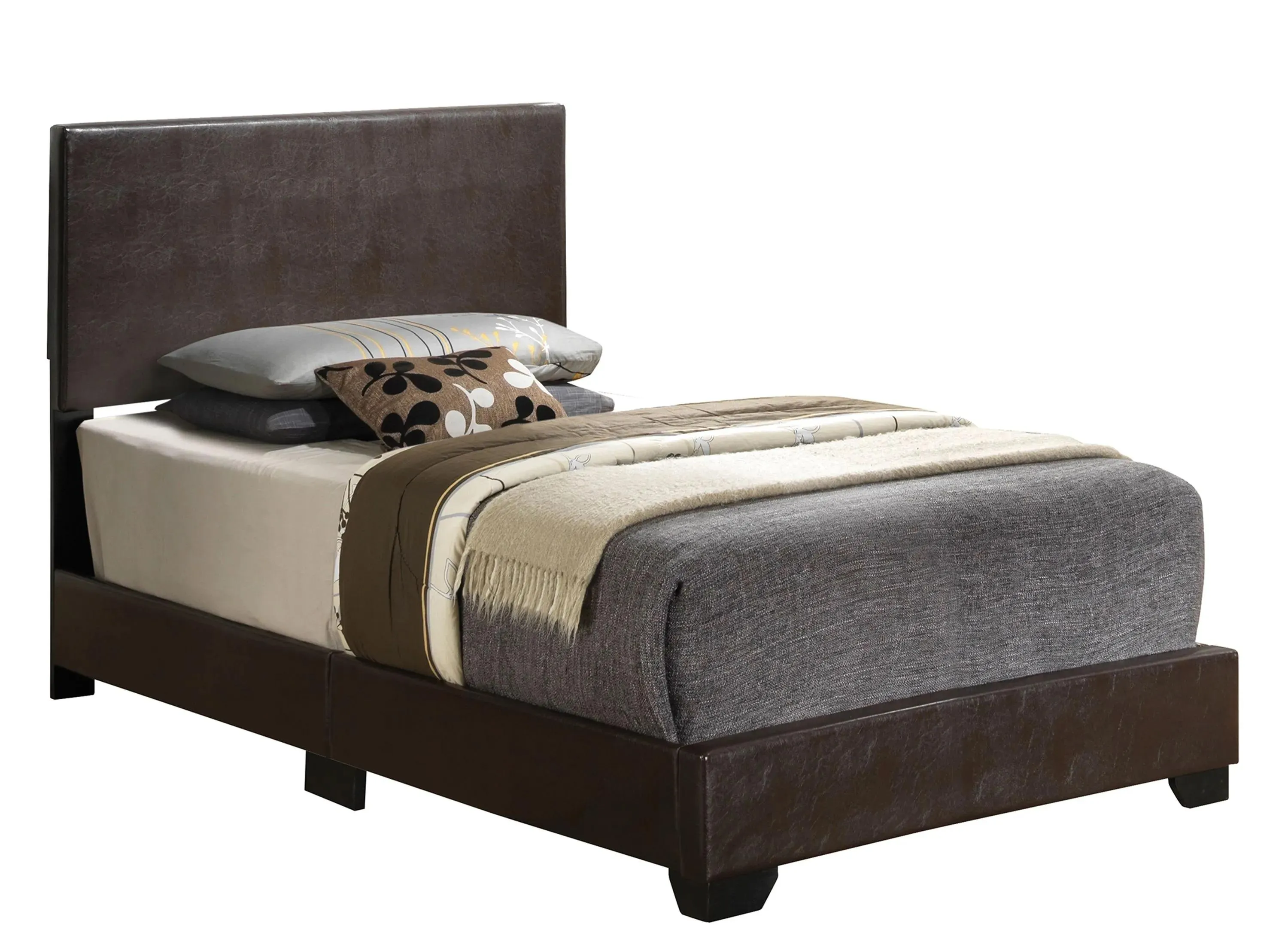 Aaron Upholstered Panel Bed in Cappuccino by Glory Furniture