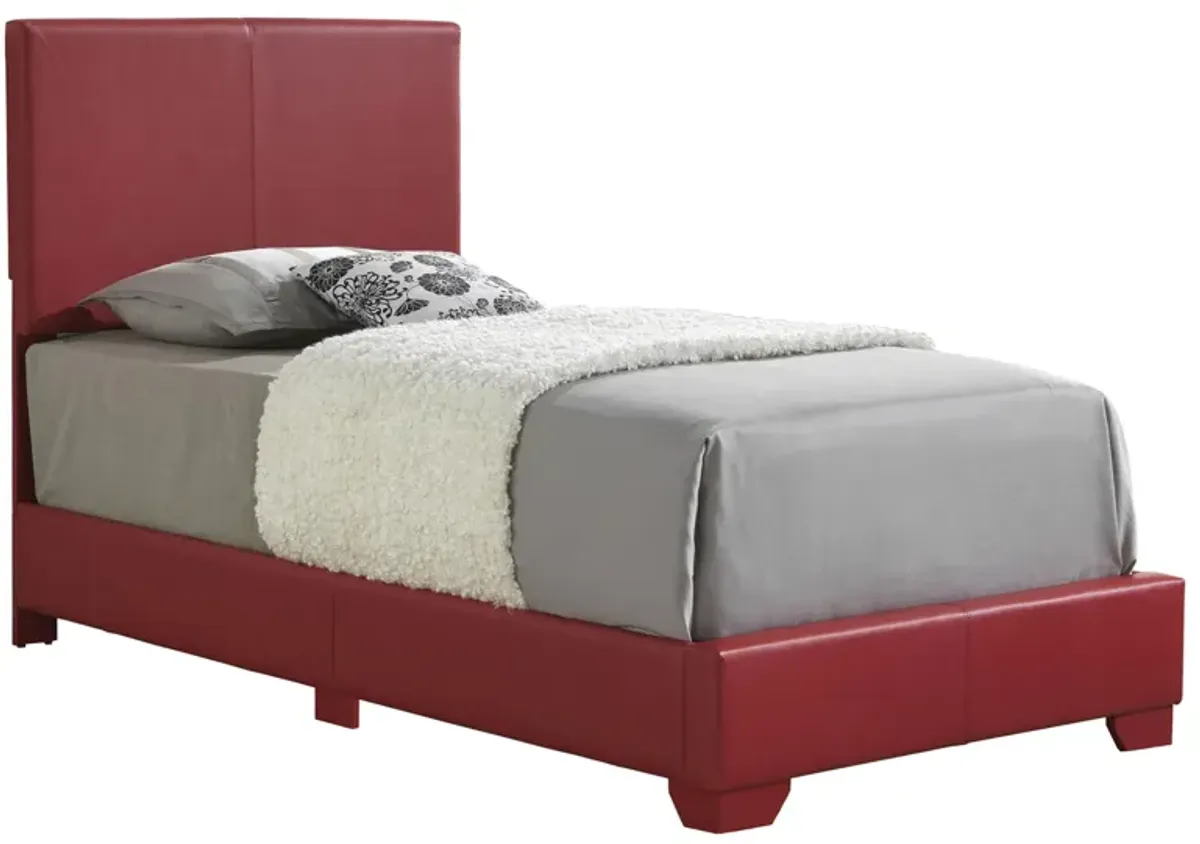 Aaron Upholstered Panel Bed in Red by Glory Furniture