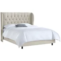 Thayer Wingback Bed in Linen Talc by Skyline