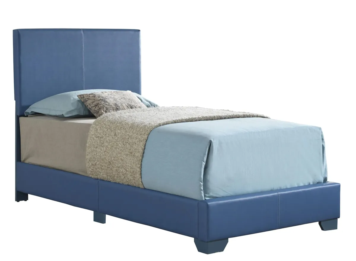 Aaron Upholstered Panel Bed in Blue by Glory Furniture