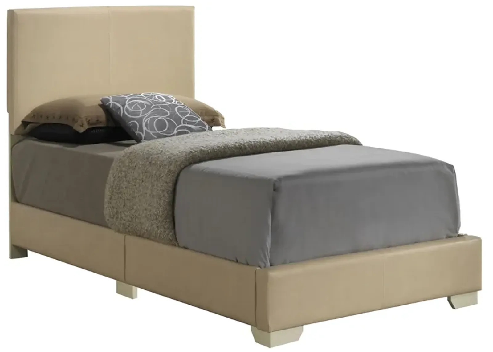 Aaron Upholstered Panel Bed in Beige by Glory Furniture