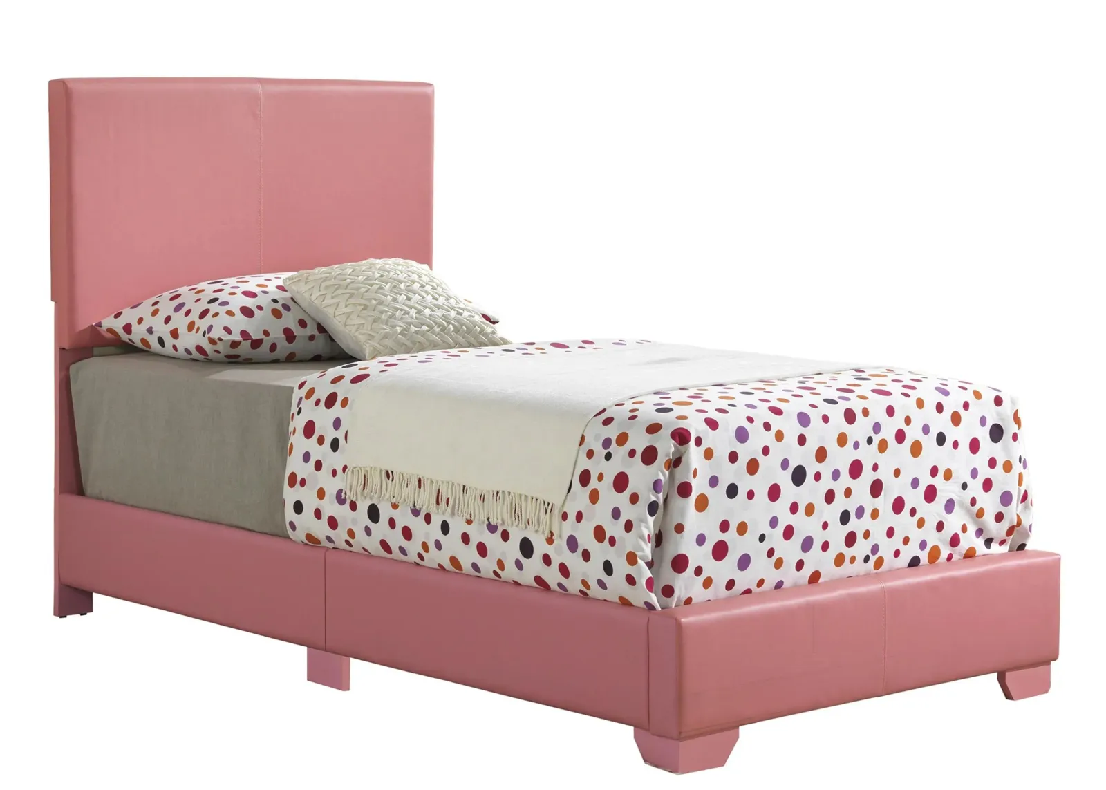 Aaron Upholstered Panel Bed in Pink by Glory Furniture