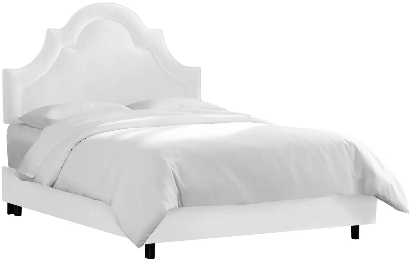 Plumley Bed in Velvet White by Skyline
