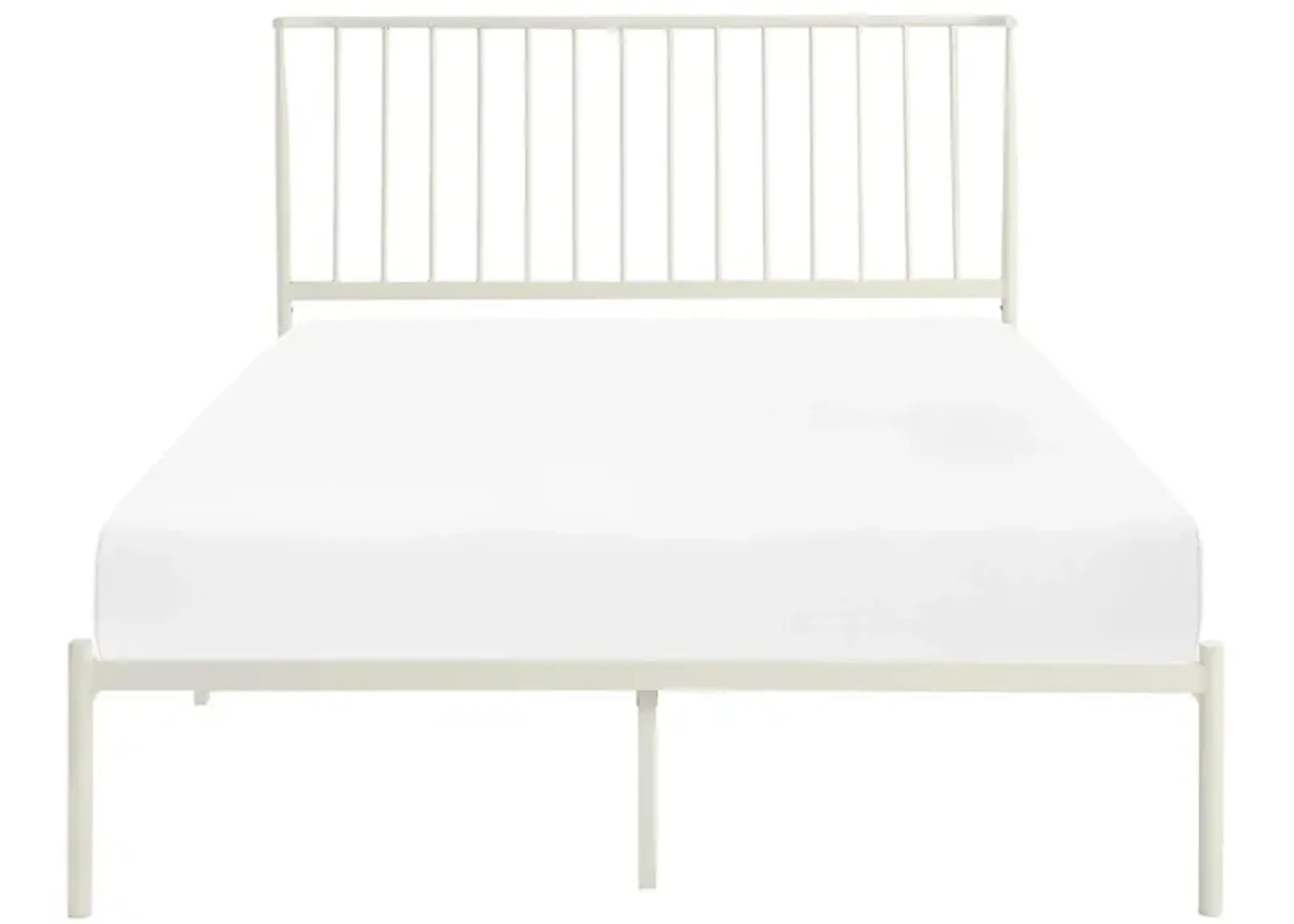 Fawn Twin Metal Platform Bed in White by Homelegance