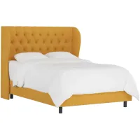 Thayer Wingback Bed in Linen French Yellow by Skyline