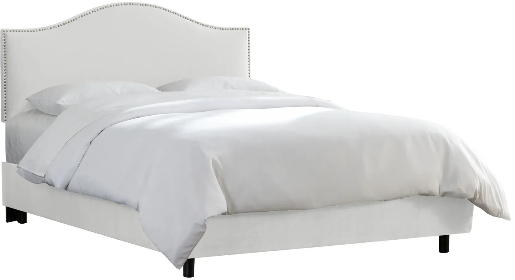 Alexander Bed in Velvet White by Skyline