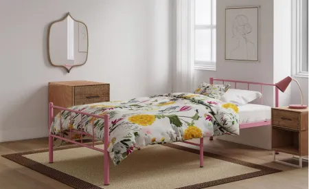 Austin Metal Twin Bed in Pink by BK Furniture