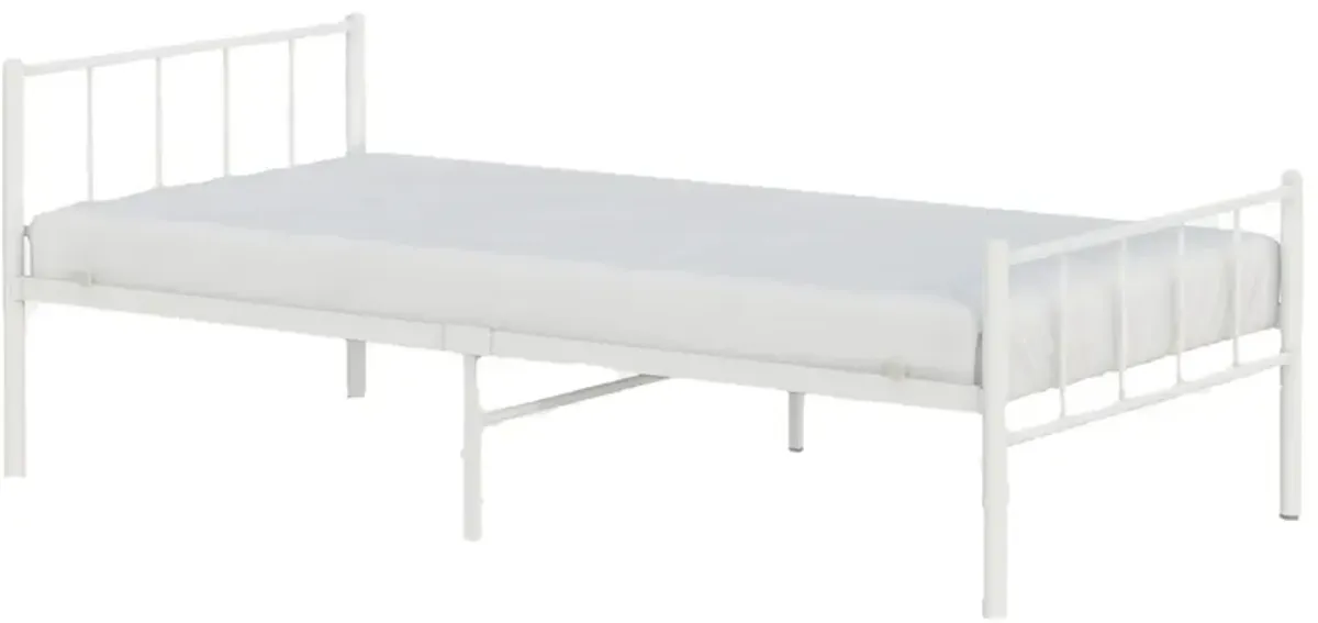 Austin Metal Twin Bed in White by BK Furniture