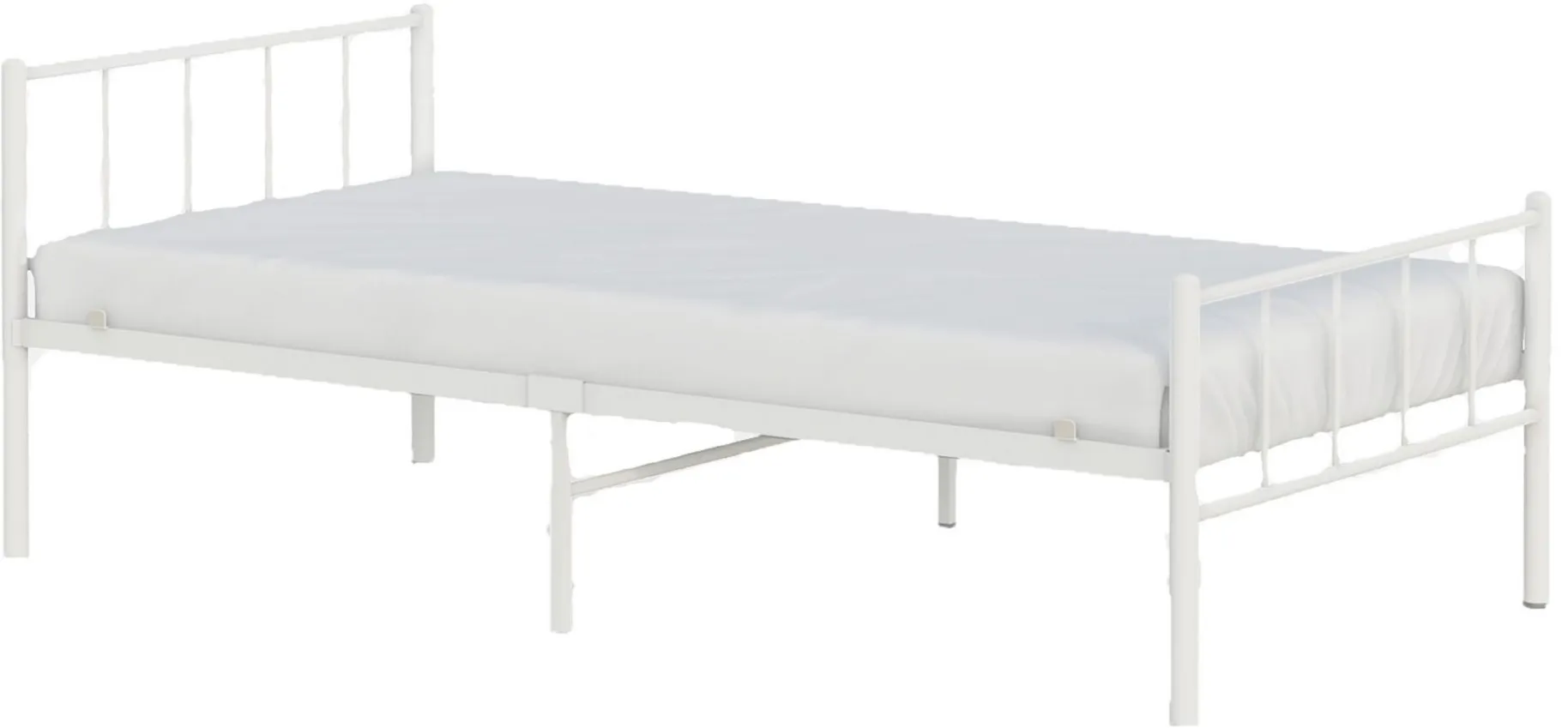 Austin Metal Twin Bed in White by BK Furniture