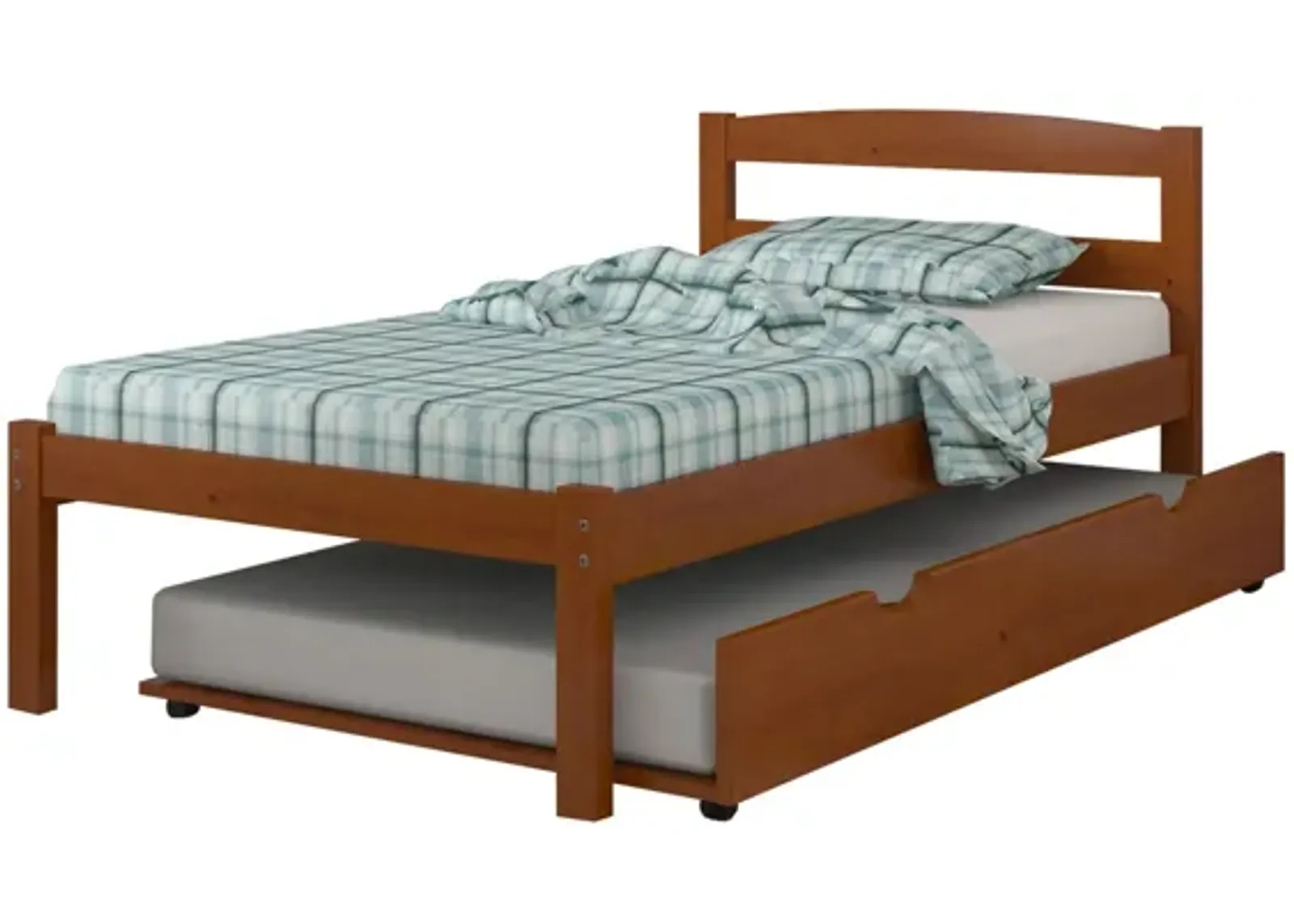 Econo Scandinavian Bed with Twin Trundle in Espresso by Donco Trading