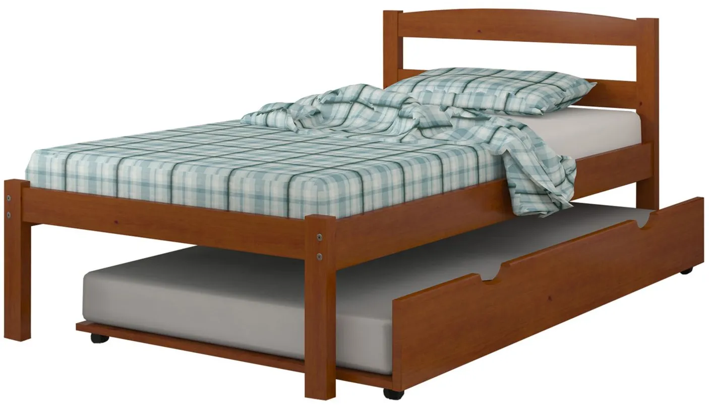 Econo Scandinavian Bed with Twin Trundle in Espresso by Donco Trading