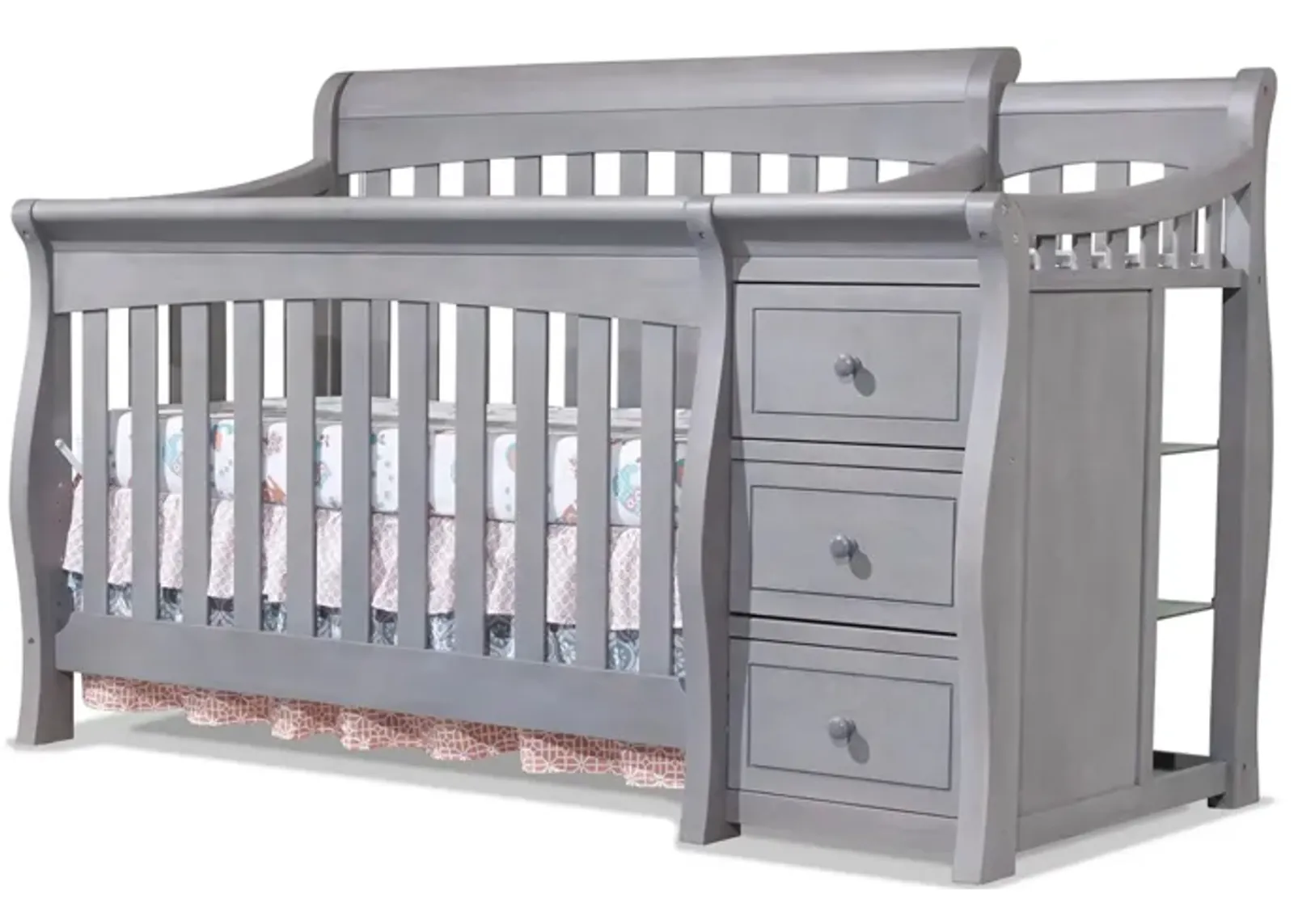 Princeton Elite Crib & Changer with Conversion Kit in Weathered Gray by Sorelle Furniture