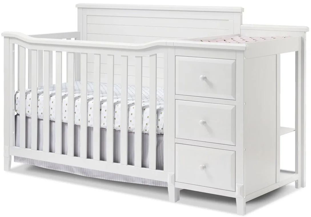 Berkley Panel Crib with Conversion Kit & Changer in White by Sorelle Furniture