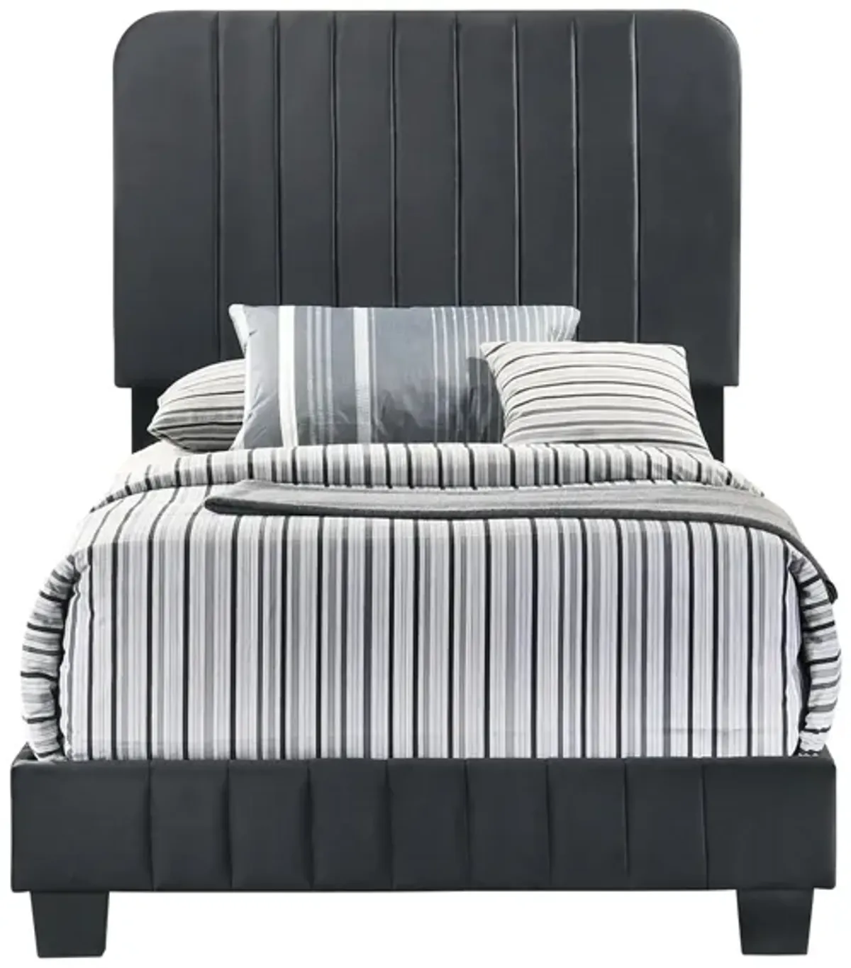 Lodi Upholstered Panel Bed in Black by Glory Furniture