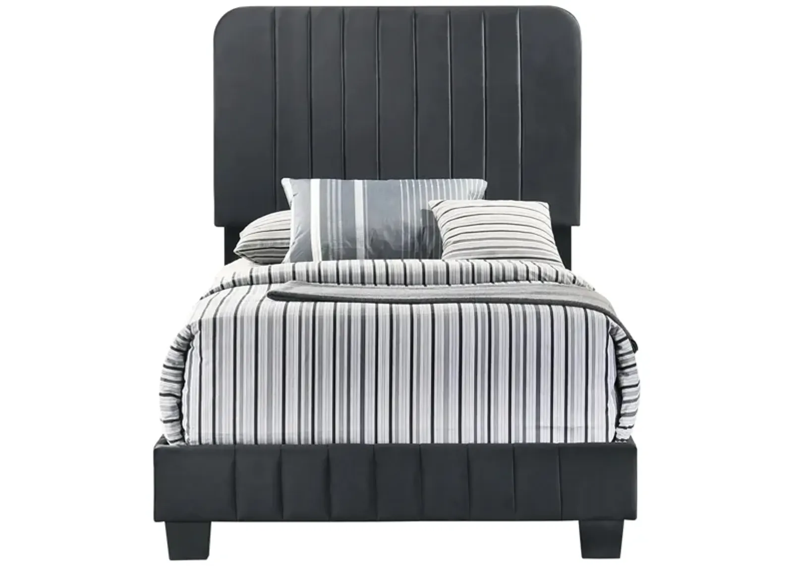 Lodi Upholstered Panel Bed in Black by Glory Furniture