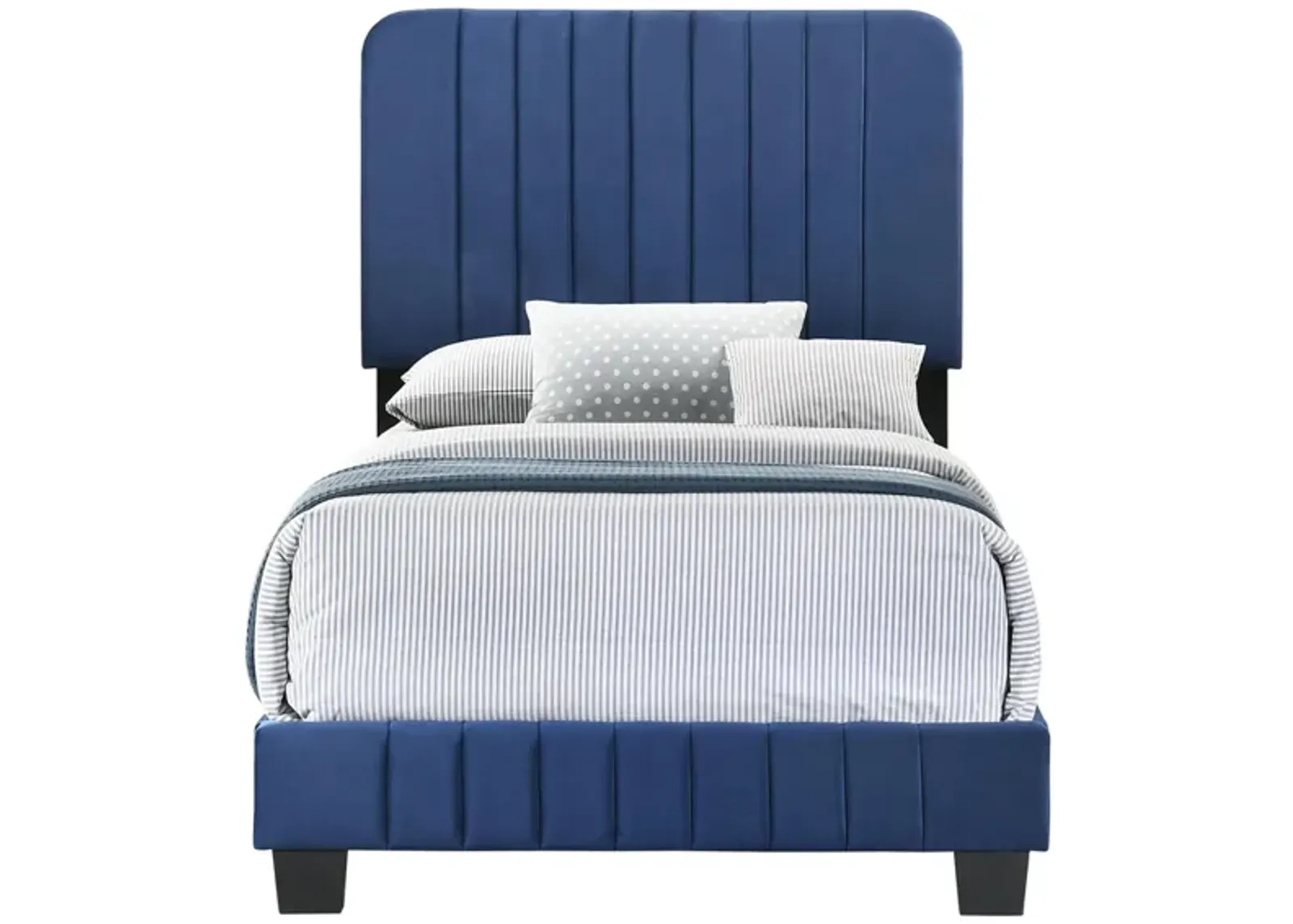 Lodi Upholstered Panel Bed in Navy Blue by Glory Furniture