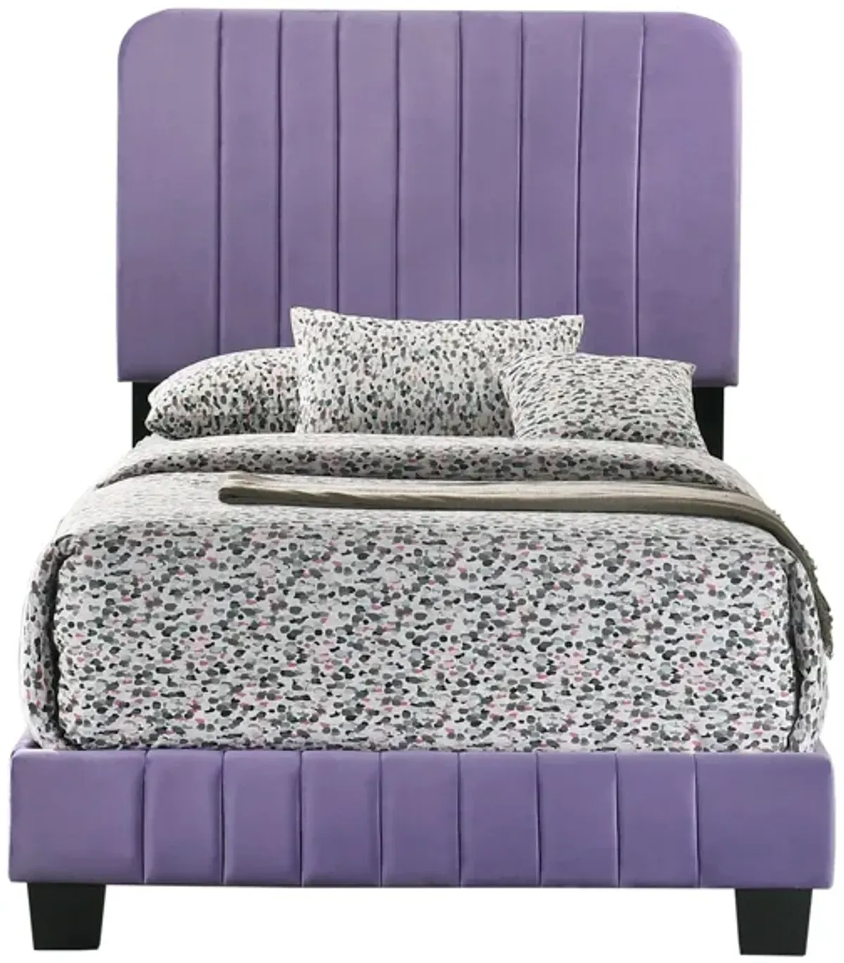 Lodi Upholstered Panel Bed in Purple by Glory Furniture