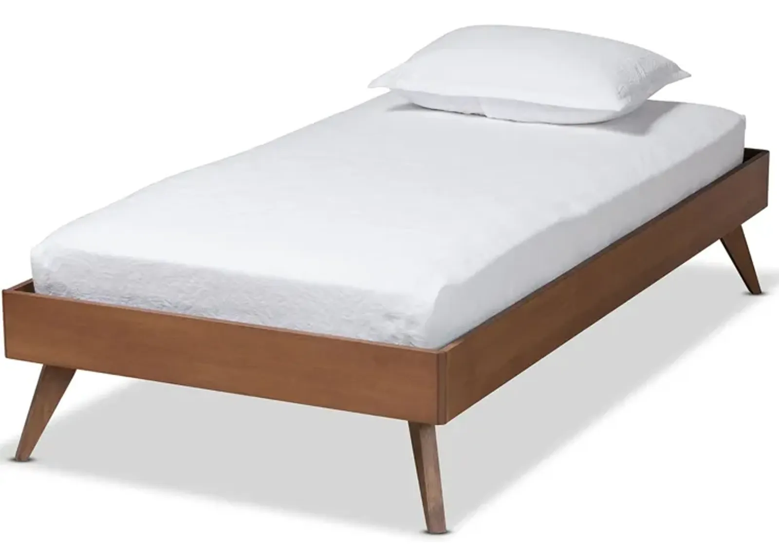 Lissette Mid-Century Twin Size Platform Bed Frame in Ash Walnut by Wholesale Interiors