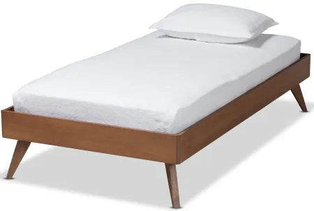 Lissette Mid-Century Twin Size Platform Bed Frame in Ash Walnut by Wholesale Interiors