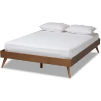 Lissette Mid-Century Full Size Platform Bed Frame in Walnut by Wholesale Interiors