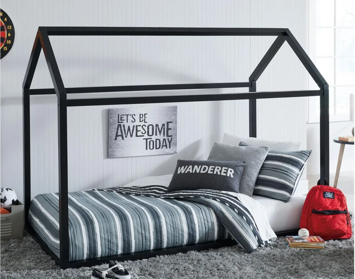 Flannibrook House Bed Frame in Black by Ashley Furniture