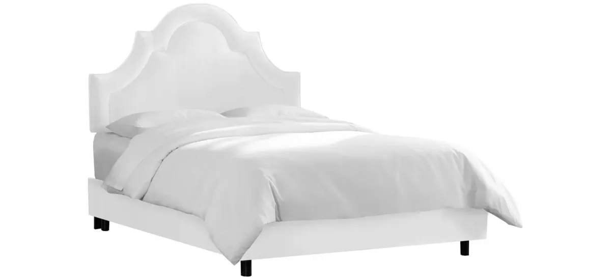 Plumley Bed in Velvet White by Skyline