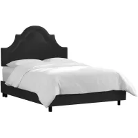 Plumley Bed in Velvet Black by Skyline