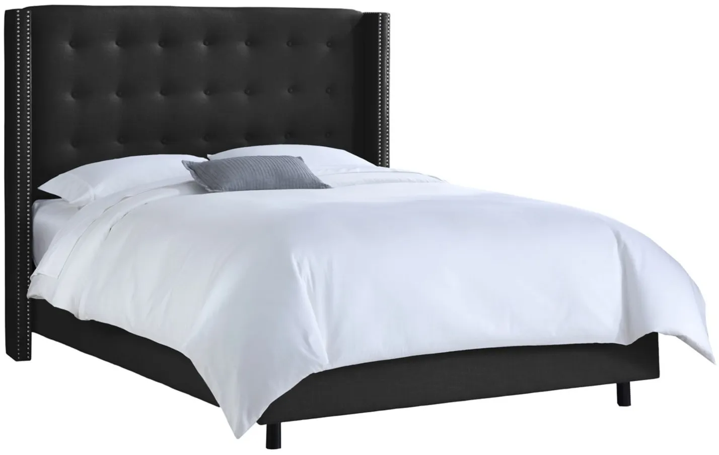 Cranford Wingback Bed in Linen Black by Skyline