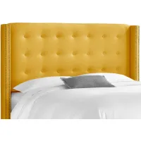 Cranford Wingback Headboard in Linen French Yellow by Skyline