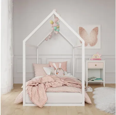 Skyler Kids Montessori House Floor Bed in White by DOREL HOME FURNISHINGS