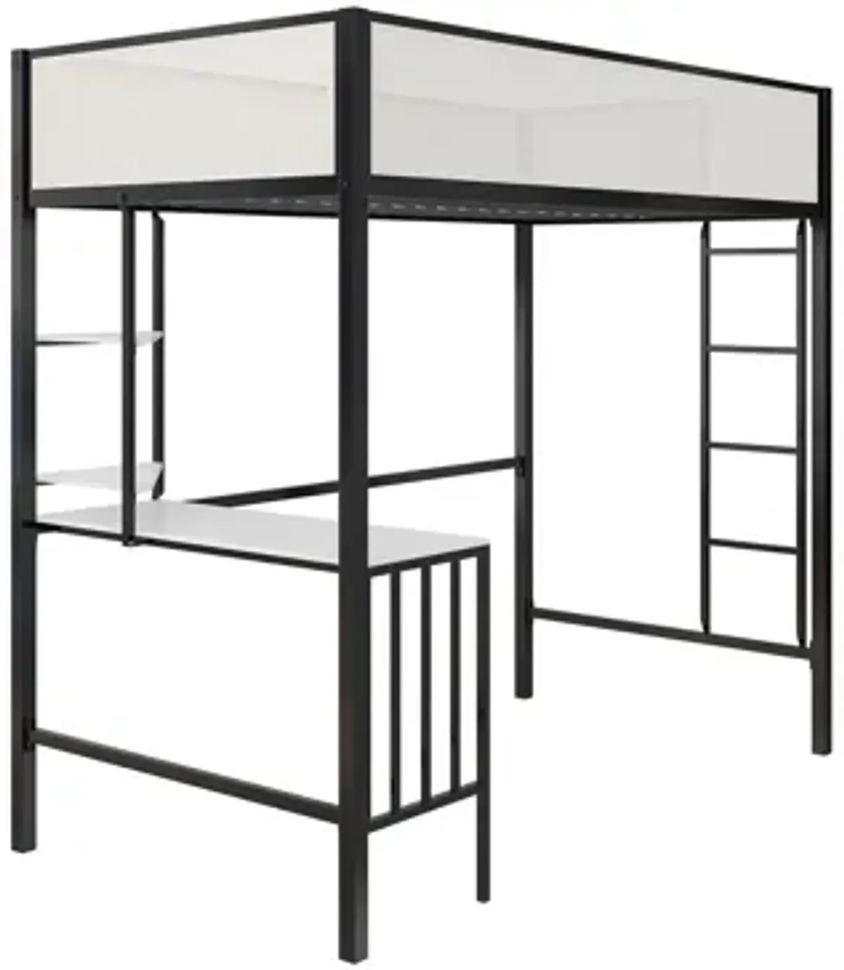 Axel Metal Bed with Desk and Shelves