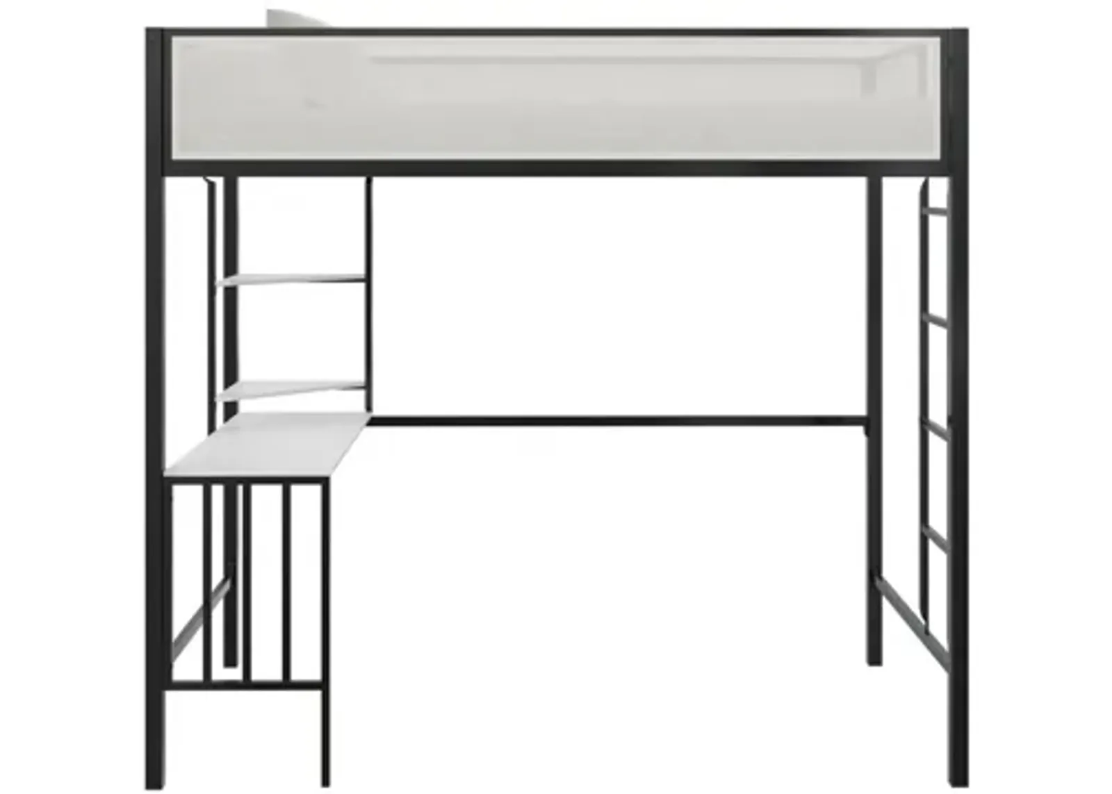 Axel Metal Bed with Desk and Shelves in Black by DOREL HOME FURNISHINGS