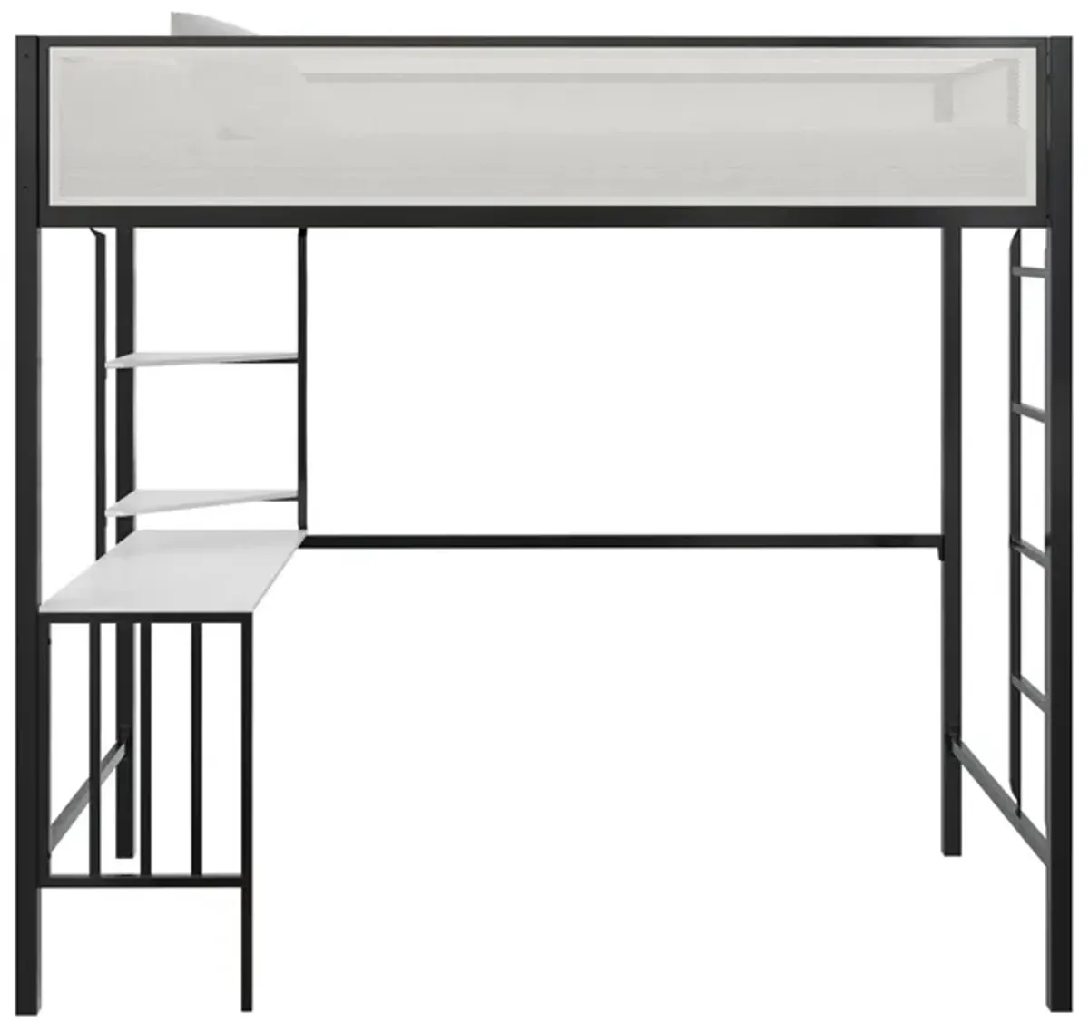 Axel Metal Bed with Desk and Shelves