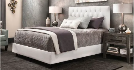 Blanchard Bed in Velvet White by Skyline