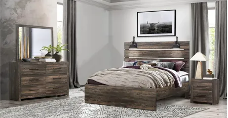 Linwood Bed in Dark Oak by Global Furniture Furniture USA