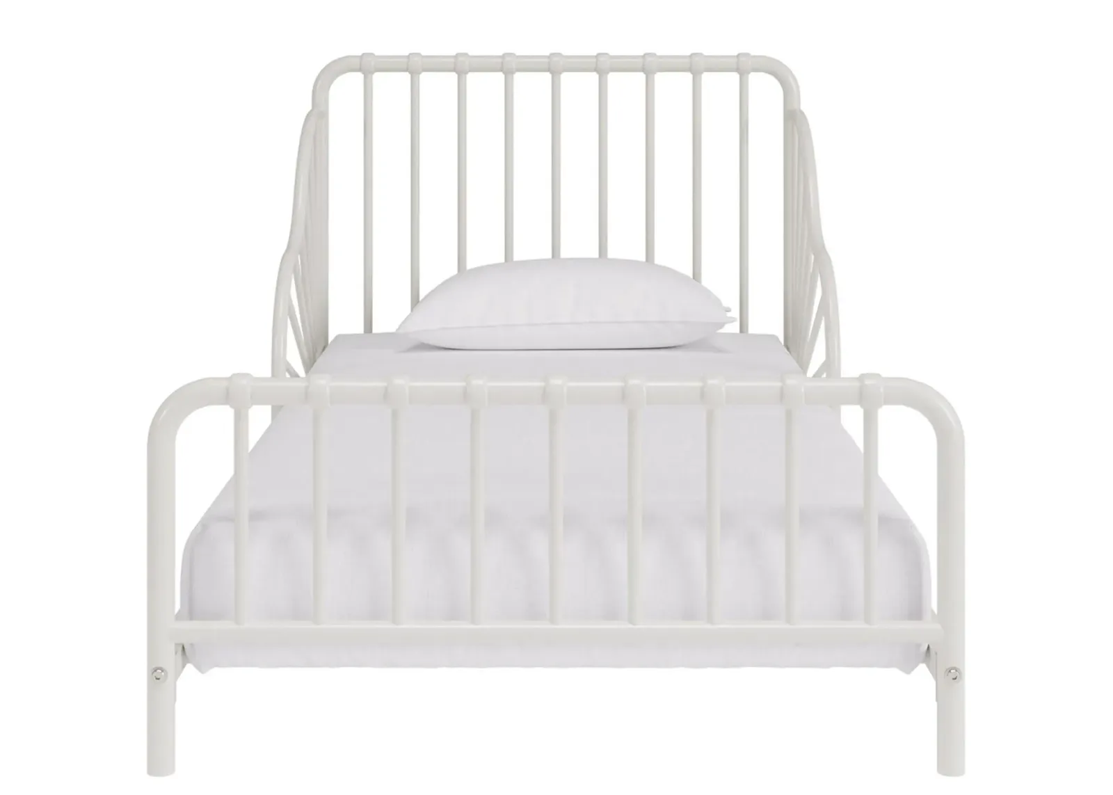 Quinn Whimsical Metal Toddler Bed in Off White by DOREL HOME FURNISHINGS