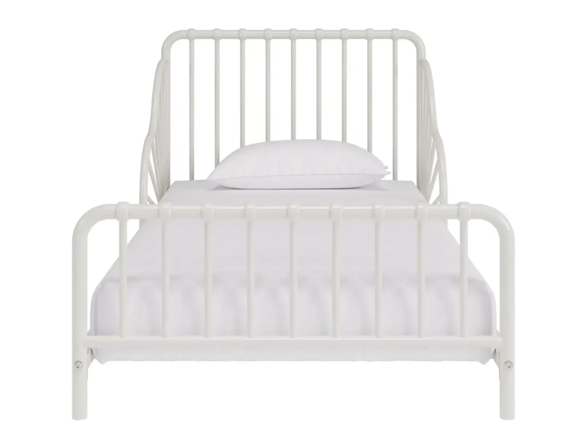 Quinn Whimsical Metal Toddler Bed in Off White by DOREL HOME FURNISHINGS