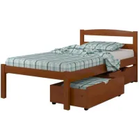 Econo Scandinavian Bed with Dual Underbed Drawers in Espresso by Donco Trading
