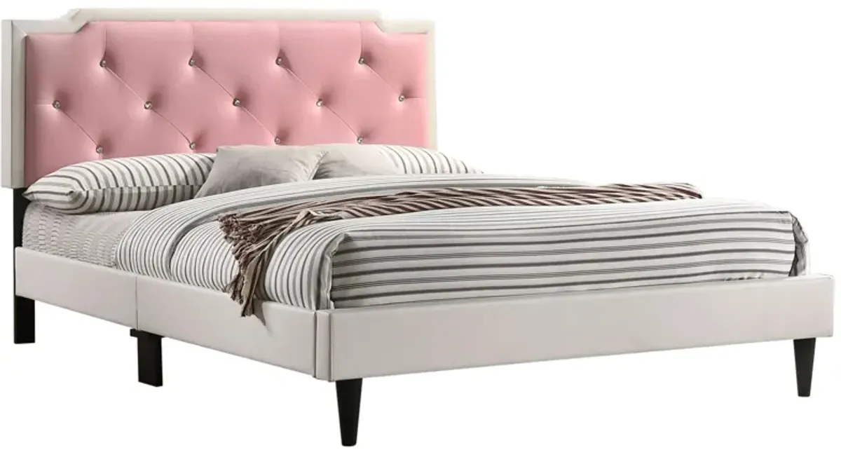 Deb Upholstered Bed in White by Glory Furniture